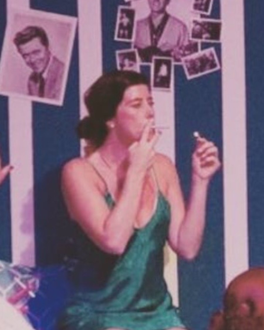 Christina Frank on stage in production